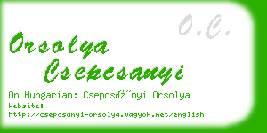 orsolya csepcsanyi business card